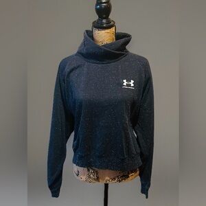 Under Armour Loose Women's Black With White Specks Long Sleeve Sweatshirt,  XXL